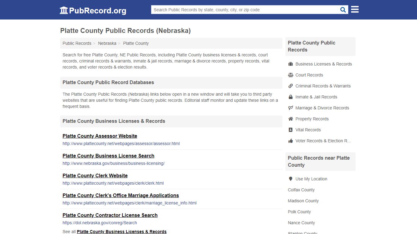 Free Platte County Public Records (Nebraska Public Records)